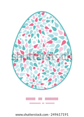 Vector abstract colorful drops Easter egg sillhouette frame card template