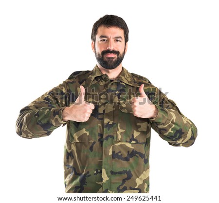 Soldier with thumb up 