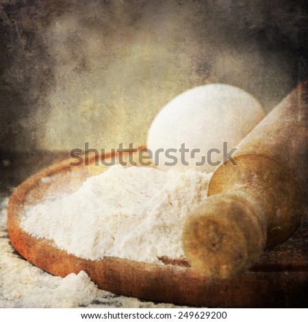 flour and roller, vintage style
