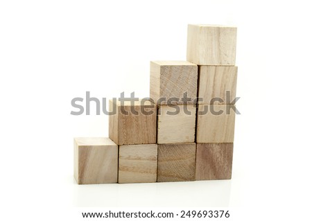 Stairs leading wooden block for top achievement