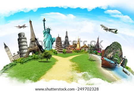 Travel the world monument concept Royalty-Free Stock Photo #249702328