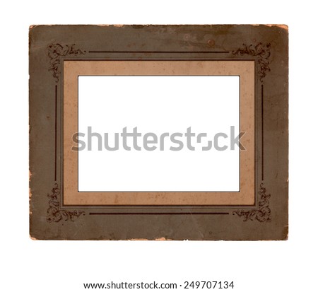Old cardboard frame with floral ornament