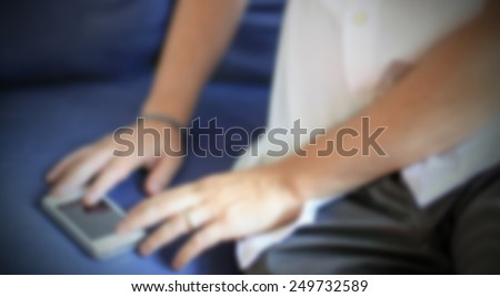 Browsing. Intentionally blurred editing post production background.