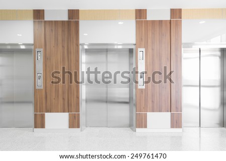 Modern elevator in a hospital