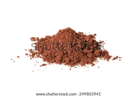cocoa powder isolated on white background Royalty-Free Stock Photo #249803941