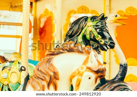 Horse carousel carnival - vintage effect style pictures