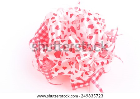 Colorful ribbons with bows on a white background