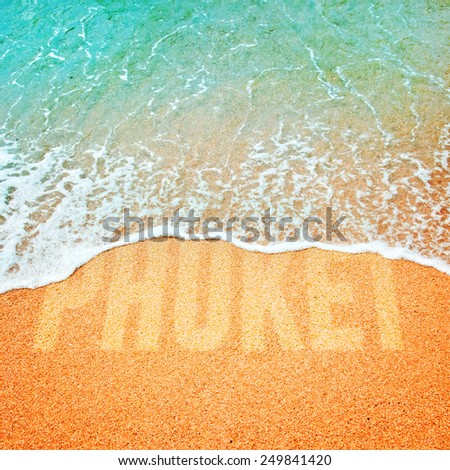 Surf wave on a sea beach of  Phuket, Thailand