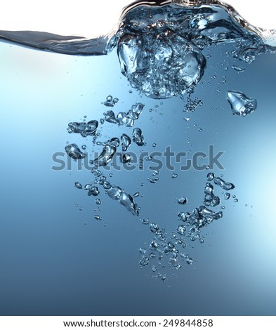 High resolution. Wave and bubbles to clean drinking water