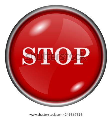 Stop icon. Internet button on white background. 