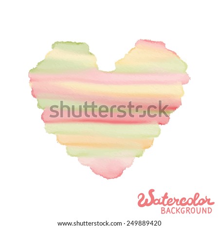 Abstract Watercolor Background. Valentine Heart