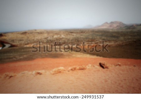 Desert landscape view. Intentionally blurred editing blurred post production.
