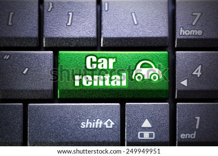 Car rental button on the computer keyboard 