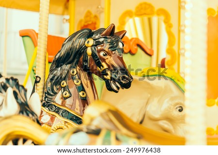 Horse carousel carnival - vintage effect style pictures