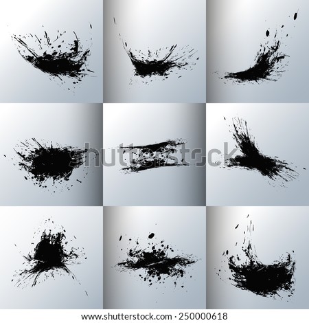 Mega set of Grunge Illustration Black Paint Spray Texture,  Background to Create Grunge Effect .