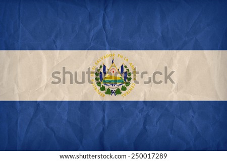 El Salvador flag pattern on the paper texture ,retro vintage style