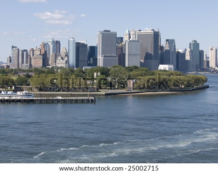 Manhattan view from across the river in Brooklyn.