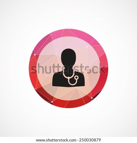 doctor circle pink triangle background icon, isolated on white background 