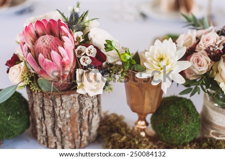 Wedding decorations with flowers