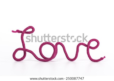 isolated word love of red thread