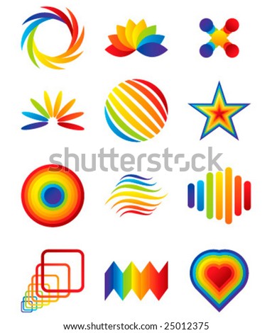 Vector colorful symbols for your business artwork