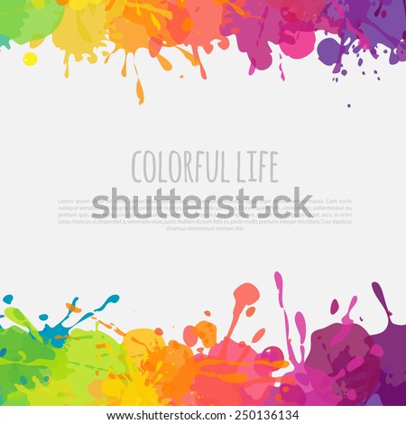 bright abstract banner with color splashes