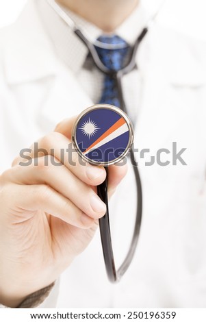 National flag on stethoscope conceptual series - Marshall Islands