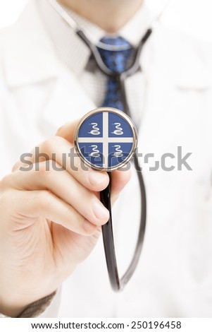 National flag on stethoscope conceptual series - Martinique
