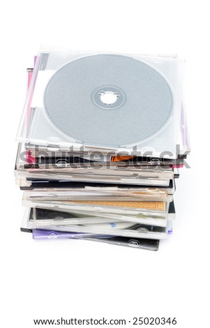 a stack of a disks under the light background