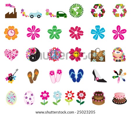 Floral & Environmental icons (vector)