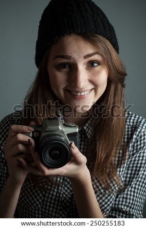 beautiful girl with a camera