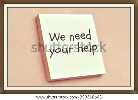 Text we need your help on the short note texture background