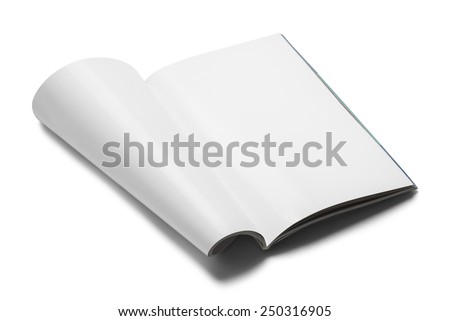 White Magazine with Copy Space Upright Isolated on White Background.