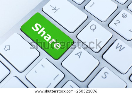 Close up of Share keyboard button