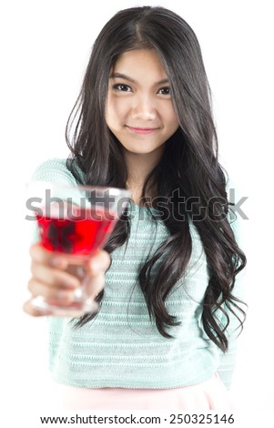 Woman holding a glass wine