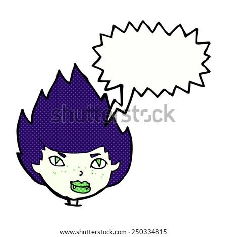 cartoon vampire head with speech bubble