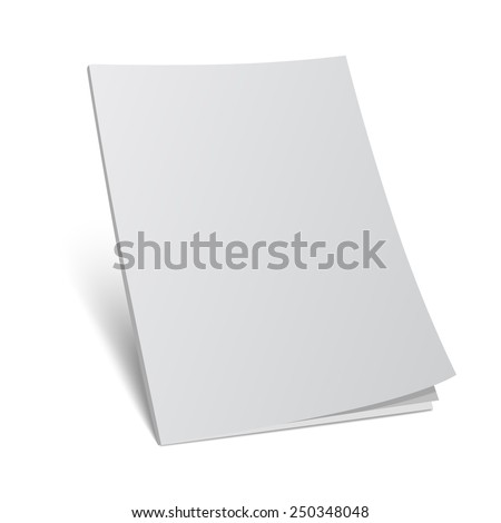 Vector illustration. Blank cover magazine template.3d book with blank cover. Royalty-Free Stock Photo #250348048