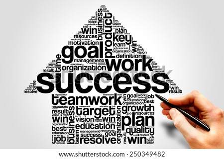 Success Arrow word cloud, business concept