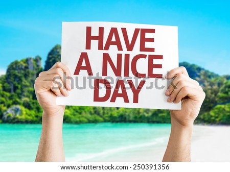 Have a Nice Day card with a beach background