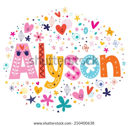 Alyson female name decorative lettering type design