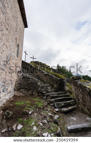 Ancient stairs to the church