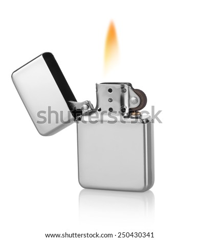 Metal lighter isolated on a white background Royalty-Free Stock Photo #250430341