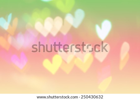 heart shape of light bokeh,pastel color tone ,abstract background to love,valentine day concept.