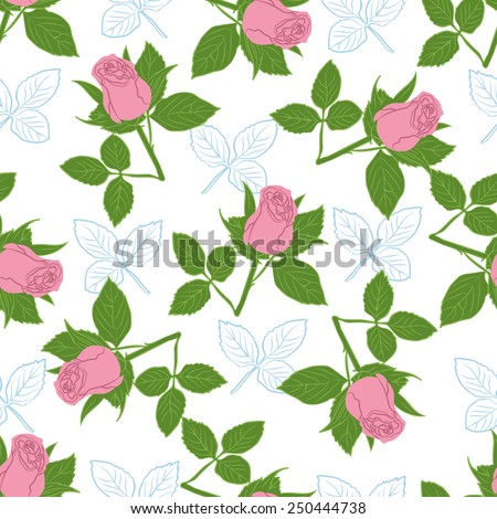 Seamless pattern with rose.