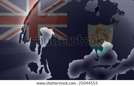 Flag of Anguilla , national country symbol illustration