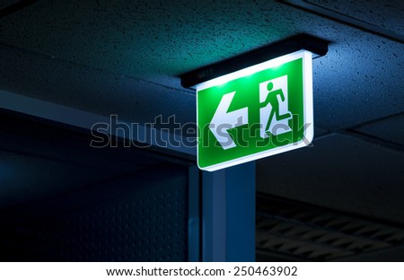 Fire escape sign Royalty-Free Stock Photo #250463902