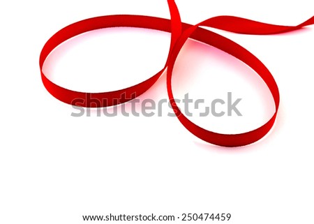 Red tape loop on a white background