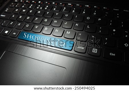 Shopping online button on tastature