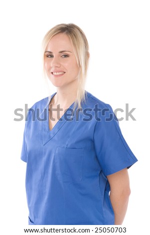nurse portrait isolated on white background