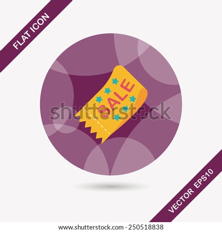shopping sale coupon flat icon with long shadow,eps10